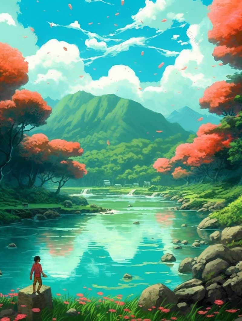绿色蓝天白云山水图插画背景,插画/手绘图,插画/手绘图库,插画/手绘图下载,插画/手绘